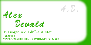 alex devald business card